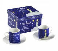 BOX OF 2 NAVY BLUE COFFEE CUPS LITTLE PRINCEBoxe..