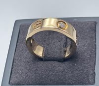 Cartier Love Ring Yellow Gold 3 Diamonds 18k Weigh..