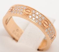 Cartier Love ring paved with 3 rows of diamonds in..