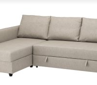 Corner sofa with bed and storage – beige color – g..