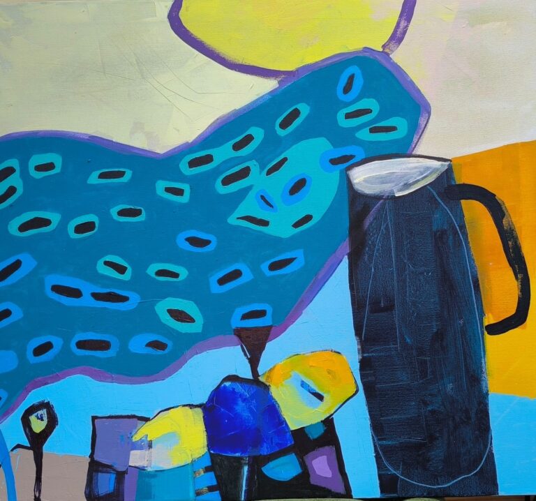 Latvian artist Elmars Ornins, “Still life with blu..