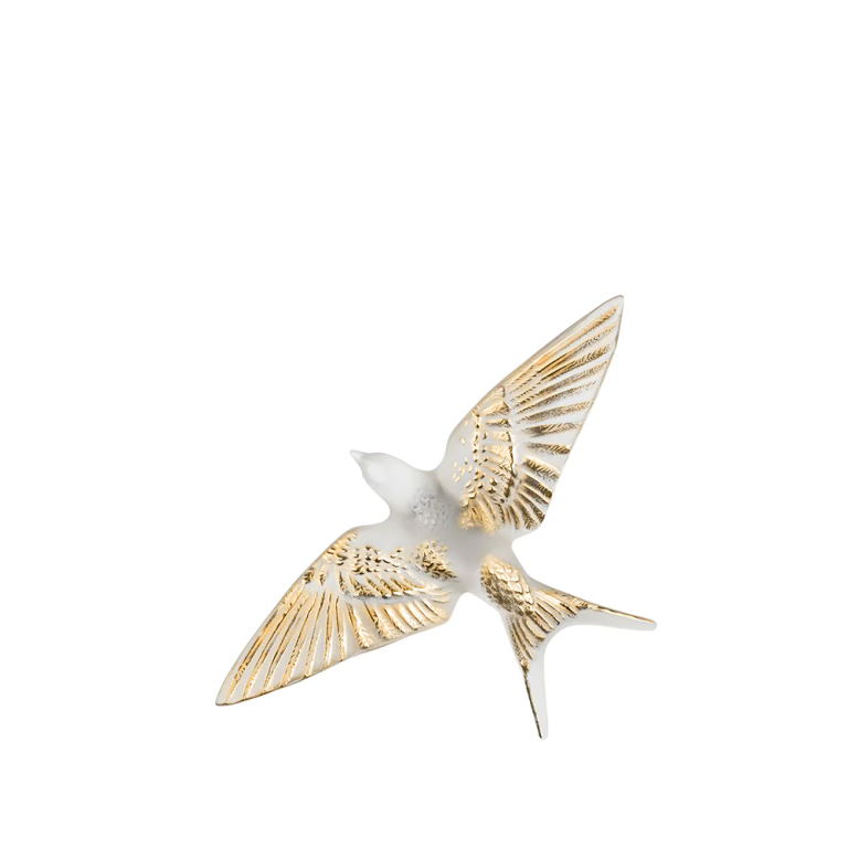 Swallow Wings Down Wall Sculpture – Clear, Gold St..