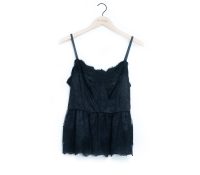 Black babydoll top in satin and lace.
Description:..