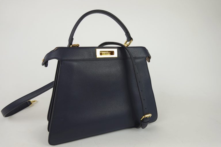 Fendi – Peekaboo Soft Medium Handbag in Navy Blue ..