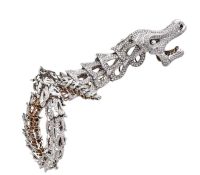 Cantamessa Diamond Two-Tone Gold Dragon Bracelet

..