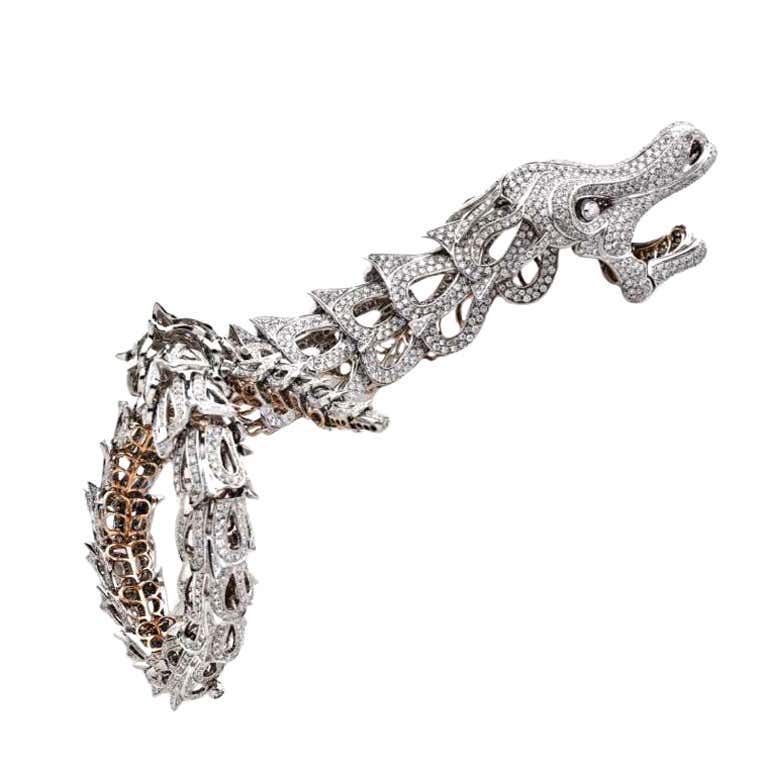 Cantamessa Diamond Two-Tone Gold Dragon Bracelet

..