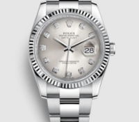 Rolex Datejust Silver Dial with Diamonds – White G..