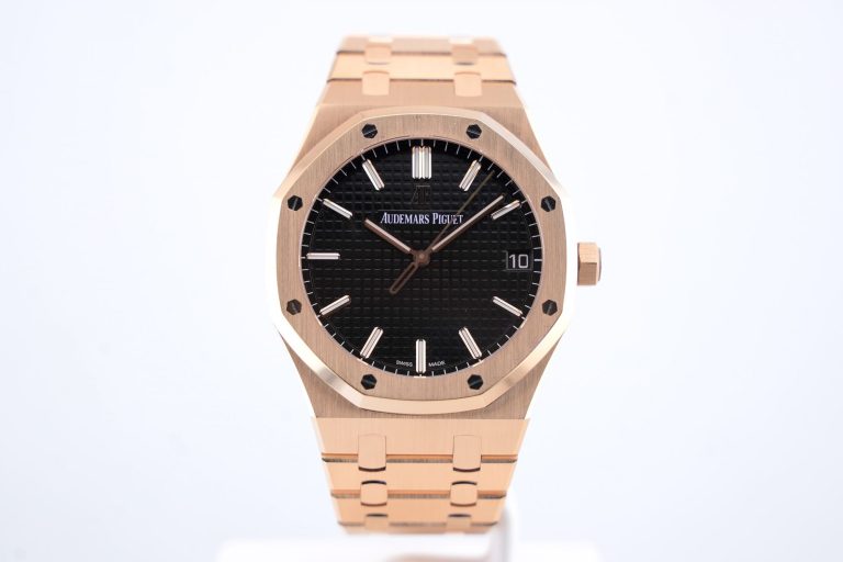 Audemars Piguet Royal Oak – Black Dial – Rose Gold..