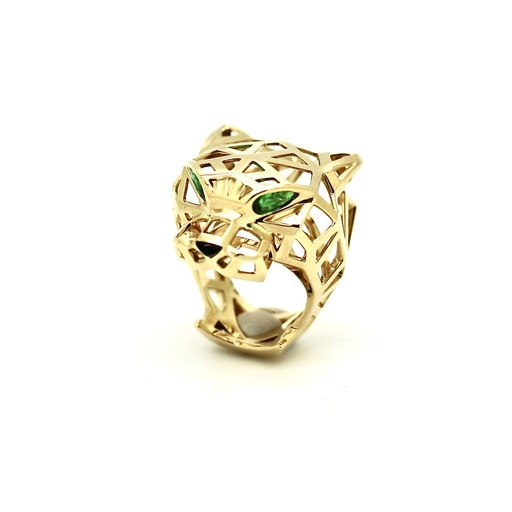 Cartier Panther Ring – 18 kt Yellow Gold with Onyx..