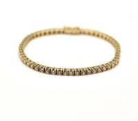 Tennis Line Bracelet – 18 kt Yellow Gold with Diam..