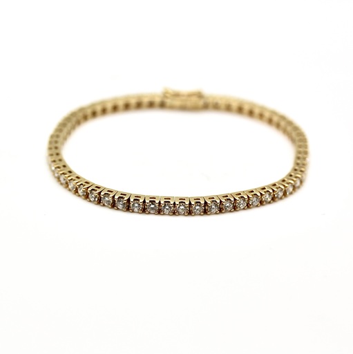 Tennis Line Bracelet – 18 kt Yellow Gold with Diam..