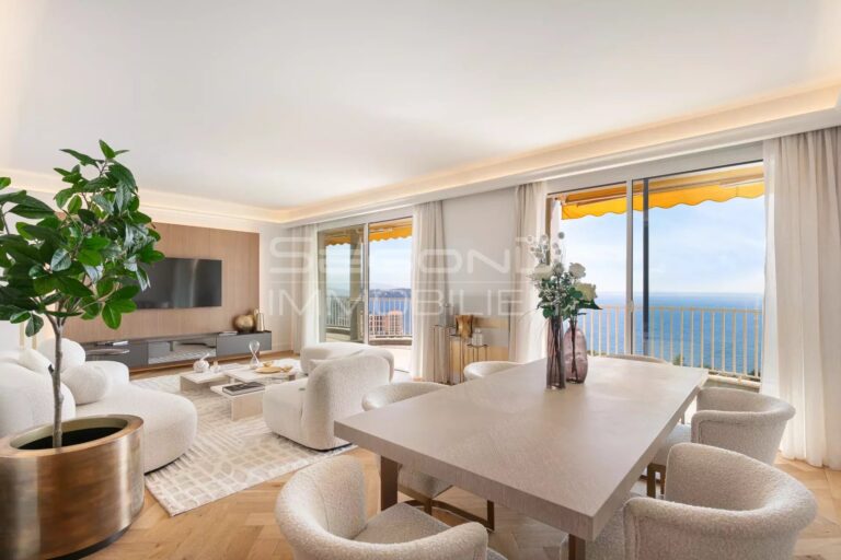 FOR SALE – MONACO – LA ROUSSE / SAINT-ROMAN – 3-ROOM APARTMENT WITH SEA VIEW