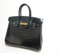HERMÈS BIRKIN 25 BLACK ALLIGATOR HANDBAG – ULTIMAT..