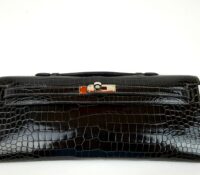 HERMÈS KELLY CUT CLUTCH – BLACK POROSUS CROCODILE..