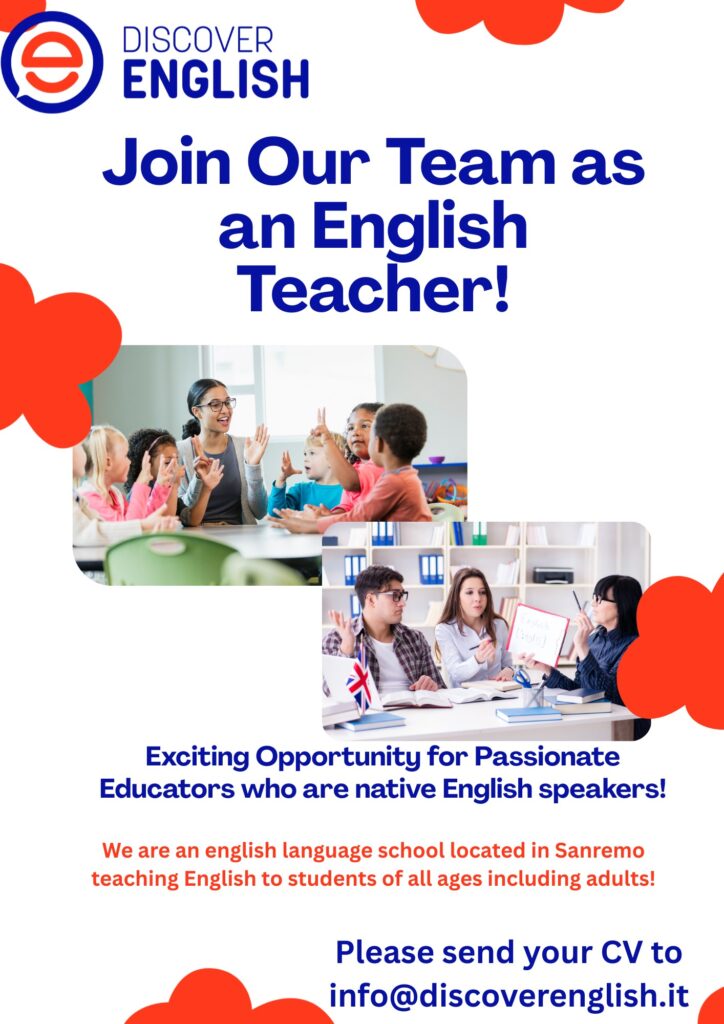 WE’RE HIRING!!!!!! Part-Time English Teacher

Do ..