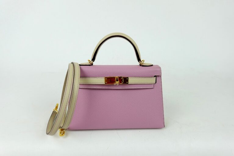 Hermès Mini Kelly Bicolore – Mauve Sylvestre & Cra..