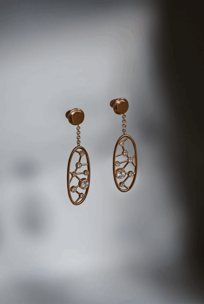 FOR SALE – CONSTELLATION EARRINGS ROSE GOLD & DIAM..