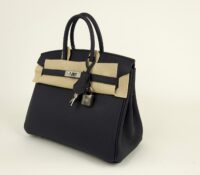 FOR SALE – HERMÈS BIRKIN 25 TOGO LEATHER BAG (BLEU..