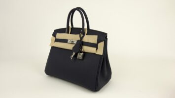 FOR SALE – HERMÈS BIRKIN 25 TOGO LEATHER BAG (BLEU..