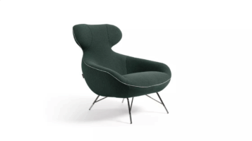 SPOUTNIK LOUNGE ARMCHAIR — MARSHMALLOW FABRIC, FIR..
