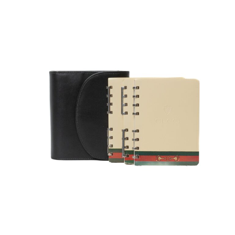 GUCCI – BLACK LEATHER WALLET WITH AGENDA (1975) & ..