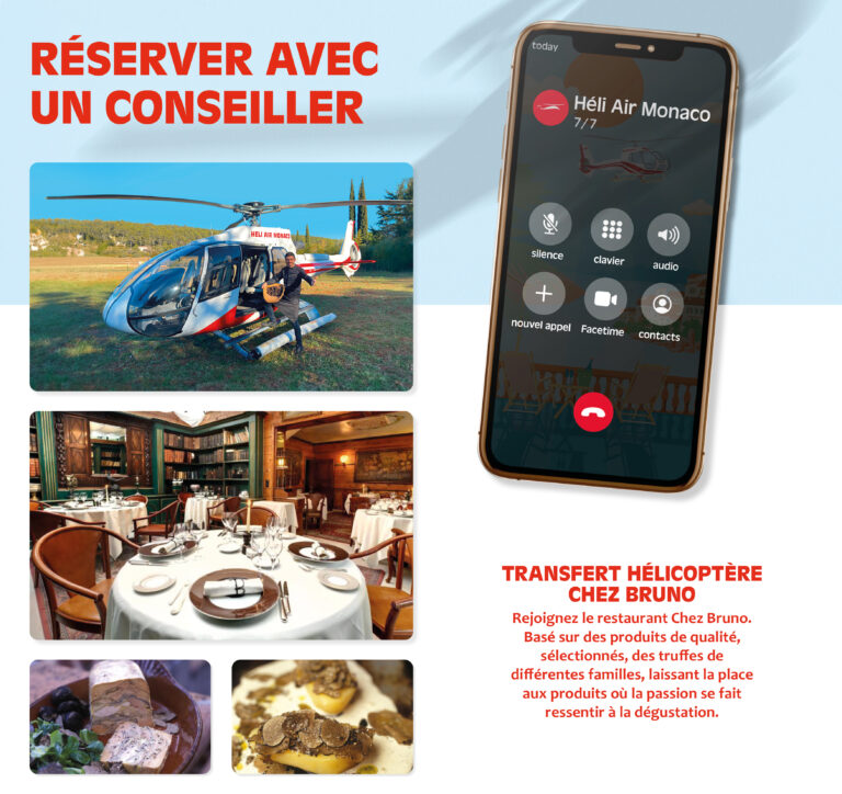 HELICOPTER TRANSFER TO CHEZ BRUNO

Fly from Monaco..