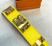 HERMÈS COLLIER DE CHIEN BRACELET – LEMON YELLOW CR..
