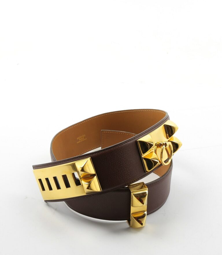 HERMÈS DOG COLLAR BELT – BROWN – SIZE 70

An iconi..