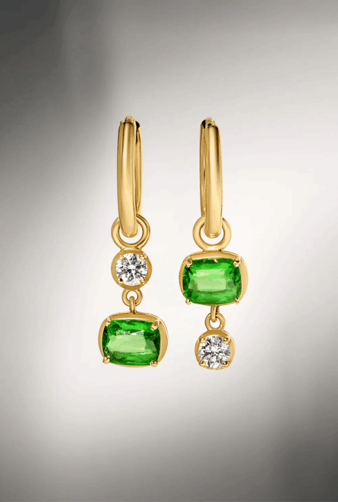 ASYMMETRIC TSAVORITE & DIAMOND EARRINGS

Price: Up..