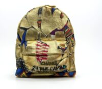 CHANEL BACKPACK – MULTICOLOUR COTTON WITH GOLD-TON..