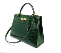 HERMÈS KELLY 32 HANDBAG IN EMERALD GREEN POROSUS C..