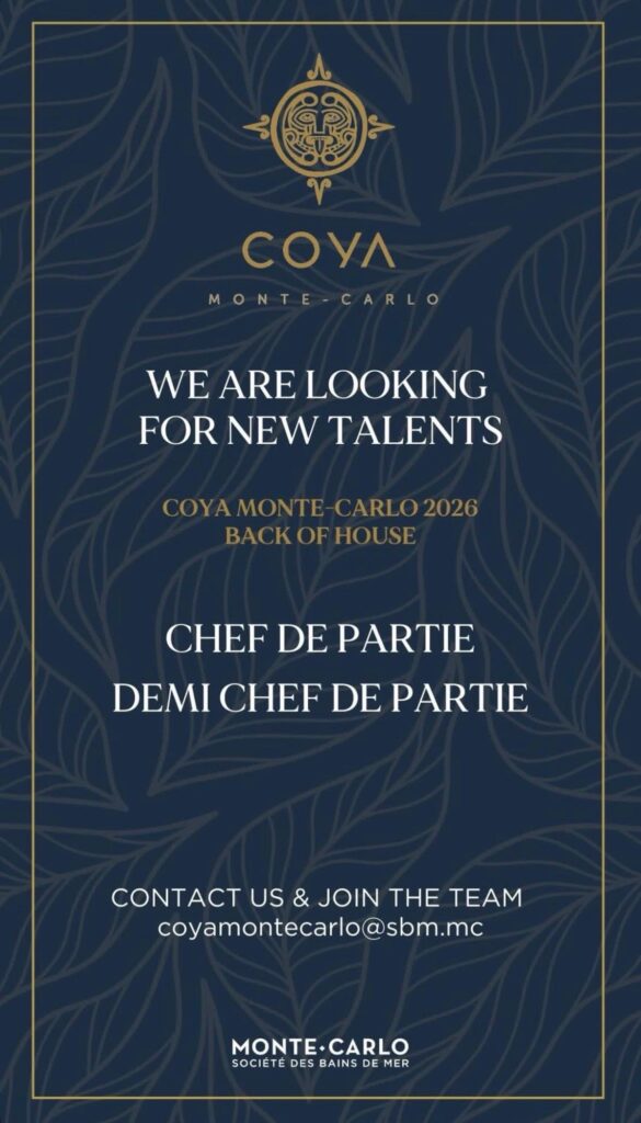 COYA Monte-Carlo 2026 — Back of House Recruitment..