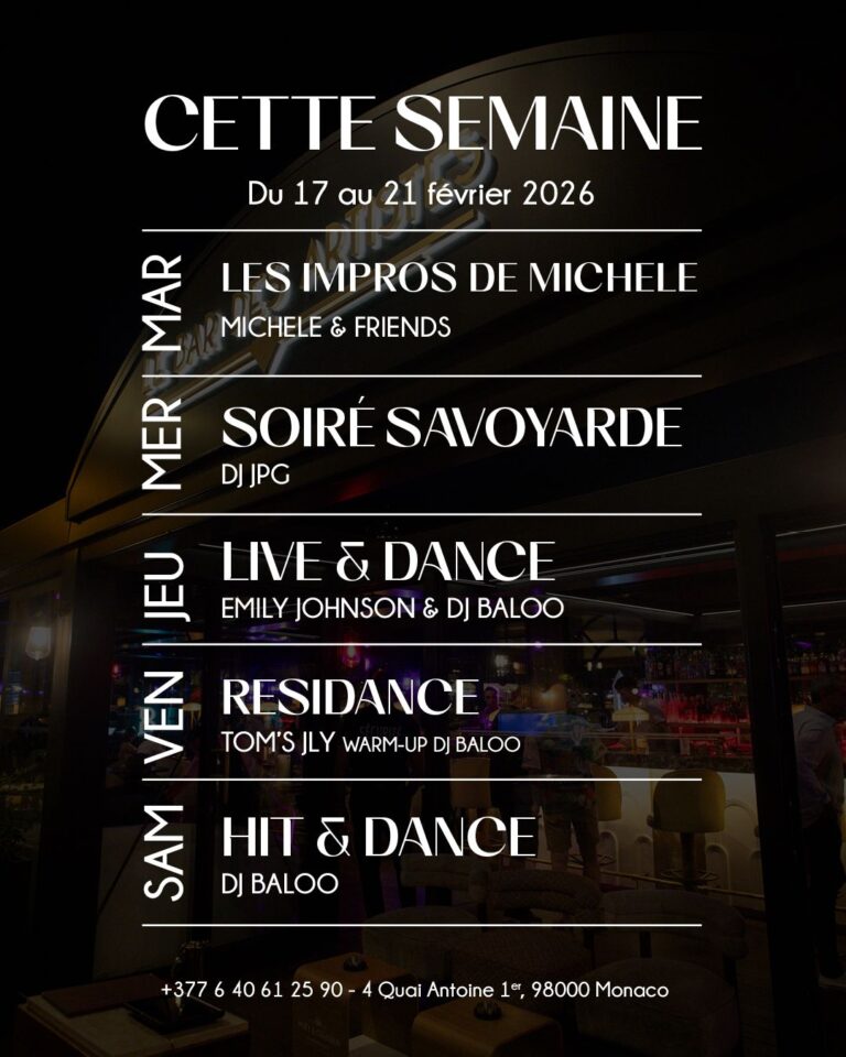 This Week at Bar des Artistes