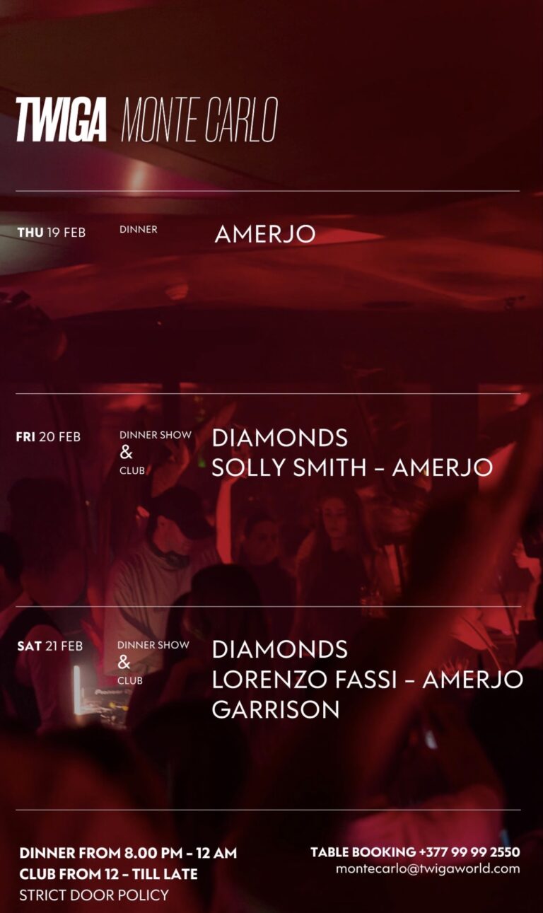 TWIGA MONTE CARLO – DINNER SHOW & CLUB WEEKEND
