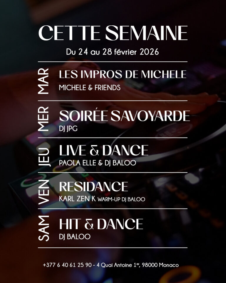 This Week at Bar des Artistes