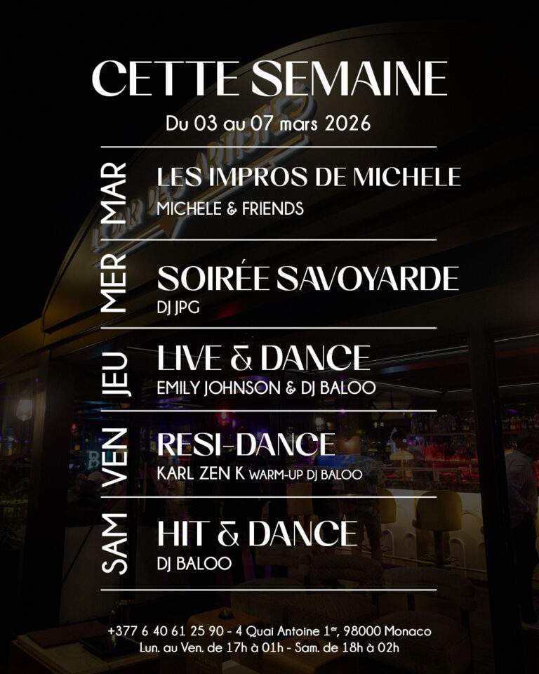 This Week at Bar des Artistes