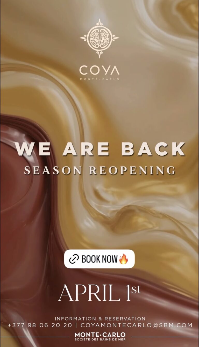 COYA Monte-Carlo – Season Reopening