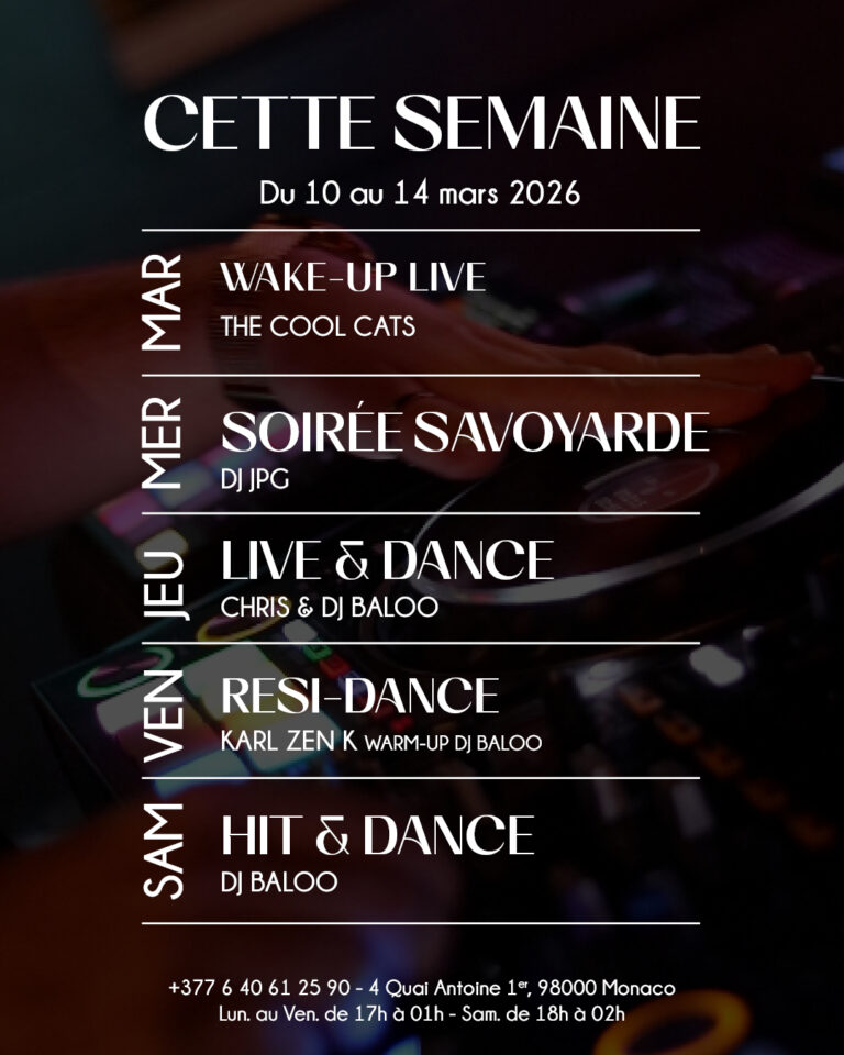 Weekly Line-Up at Bar des Artistes