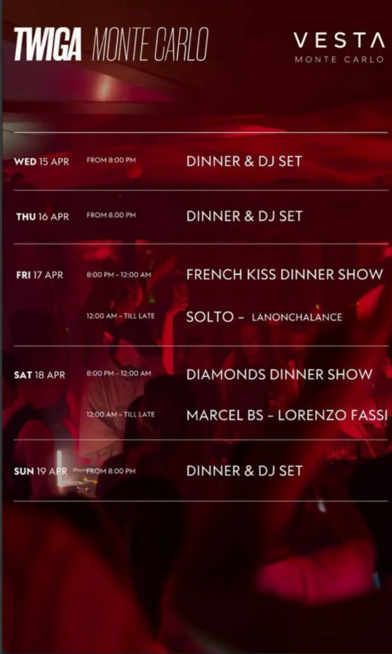 Diamonds Dinner Show at Vesta Monte Carlo