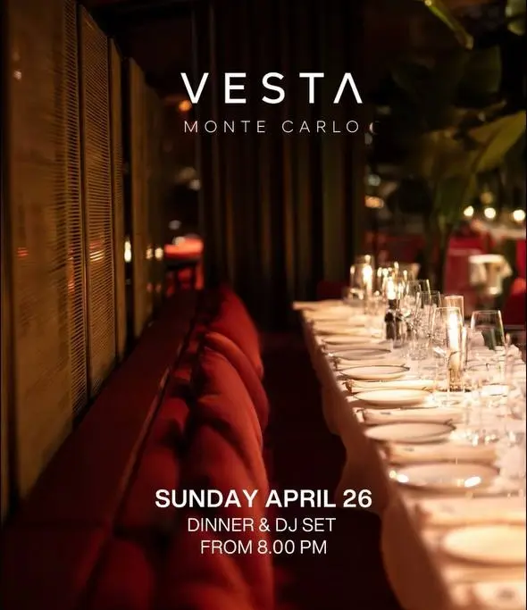 Sunday dinner & DJ set at Vesta Monte-Carlo