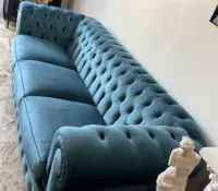 Teal velvet 3 seaters sofa , almost brand new. Loc..